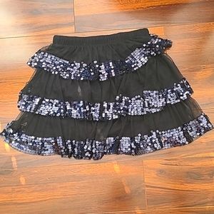 NWT Crewcuts black sequin tiered tulle skirt, size 12
